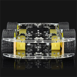 Robot chassis  4-wheel drive, transparent