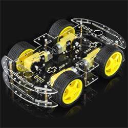 Шасси робота 4 ведущих колеса, прозрачный