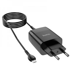 Зарядное USB C86A Hoco 5V 2.4A 2xUSB A + MicroUSB кабель 1м