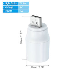 Ліхтарик USB LED 1W з лінзою та вимикачем