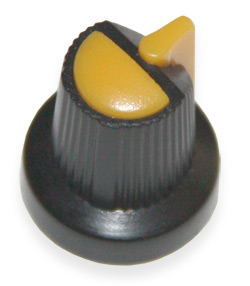 Ручка на вісь 6мм Зірка AG21 15x17 Чорна з жовтим покажчиком