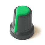 Ручка на вісь 6мм Зірка<gtran/> AG02 PLB 15x17 Чорна із зеленим покажчиком<gtran/>