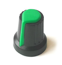 Ручка на ось 6мм Звезда AG02 PLB 15x17 Черная с зеленым указателем