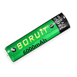  Battery BORUIT-6000  18650 Li-ion 3.7V unprotected