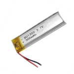 Li-pol battery<gtran/>  801350P, 500mAh 3.7V with protection board<gtran/>