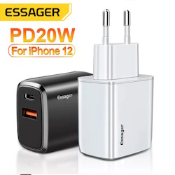 USB charger QC3.0 Quick Charge 1xUSB 1xType-C 20W black