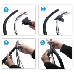 Organizer flexible cable duct 22 mm BLACK [1m]
