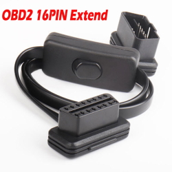 Удлинитель с выключателем OBD2 16pin Extend 0.6м плоский кабель