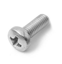 Galvanized screw M3x5mm half round PH