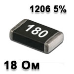 SMD resistor<gtran/> 18R 1206 5%