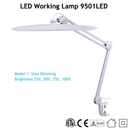 Table lamp on a clamp 9501LED dimming+CCT 182 LED SILVER
