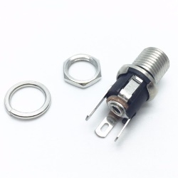 Power socket  DC-025BM 5.5/2.1mm metal mount p/nut