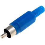 Plug to cable<gtran/> RCA tulip plastic Blue<gtran/>