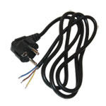 Power cable without connector 3x1mm2 Cu 1.5m angled plug