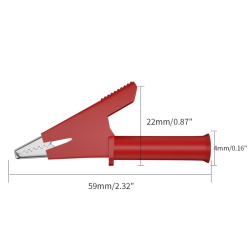 Clip Crocodile L=59mmwith 4mm hole J60049 Red