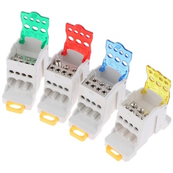 Distribution block on DIN rail UKK80A Yellow