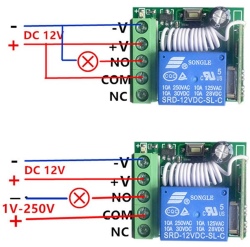 Remote control with receiver  radio 1 channel power supply 12V Ver.2