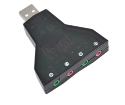 USB module USB-sound card 7.1 virtual  4 jacks