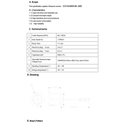 Ультразвуковий датчик GU14A01L01-A03