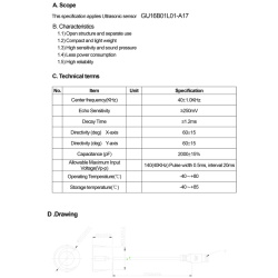 Ultrasonic sensor GU16B01L01-A17