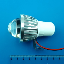 Фара для вело-мото техники РЫБИЙ ГЛАЗ 1LED 3Вт 12-80В, белая