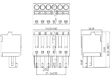 Клемник роз'ємний XK15EDGKD-3.5-03P