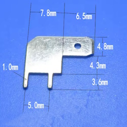 Knife terminal Вилка на плату 4.8*0.8mm Угловая