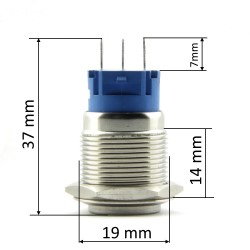 Anti-vandal button LAS1-19H-11M Without backlight, momentary rev. 2