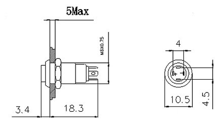 Кнопка Антивандальна HS8H-10EZ/J/N/3-36V/Y