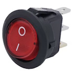 Перемикач клавішний KCD1-101N-8-LED ON-OFF круглый 3pin Red