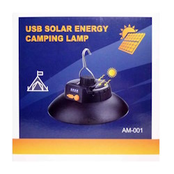 LED lamp camping solar battery AM-001 black
