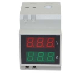 Вольт-Амперметр на DIN-рейку D52-2042  [LED, 80-300v, 200a, зовнішній транс.]