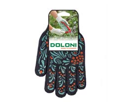Garden gloves with PVC pattern, black