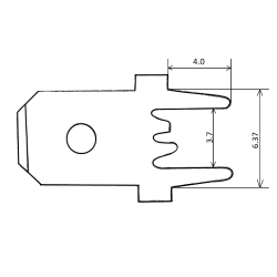Клема ножова Вилка на плату 6.3*0.8mm