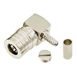 Connector  QMA Чоловічий кутовий 90°до кабелю RG174