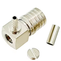 Connector  QMA Чоловічий кутовий 90°до кабелю RG174