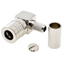 Connector  QMA Чоловічий кутовий 90°до кабелю RG58