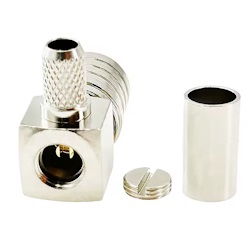 Connector  QMA Чоловічий кутовий 90°до кабелю RG58