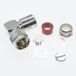 Разъем PL259 UHF male угловой 90° на кабель RG213