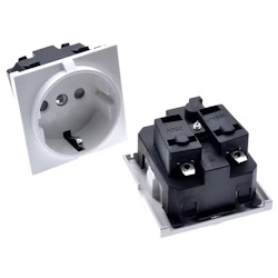 Розетка мережева E-08-50 h=0.6-2mm 16A 250V White