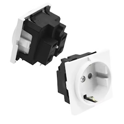 Розетка мережева E-08-50 h=0.6-2mm 16A 250V White