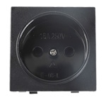Розетка мережева<gtran/> E-08-L h=0.6-2mm 16A 250V Black