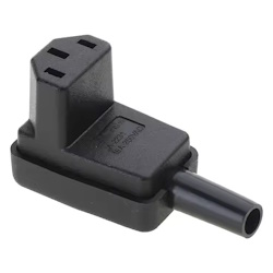Гніздо мережеве C13 AC-006 кутове верт. 90° для кабелю (мідь)