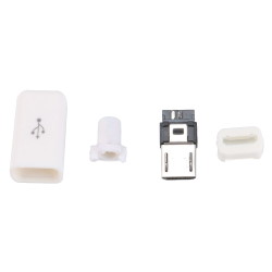 Вилка USB-Micro в корпусі на кабель біла ver. 2