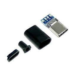 Вилка USB Type-C у корпусі на чорний кабель