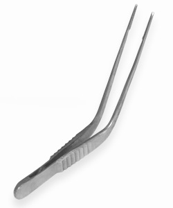  Medical ear forceps curved 150mm