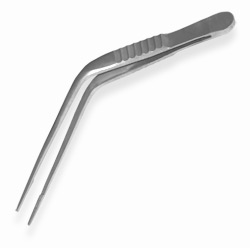  Medical ear forceps curved 150mm