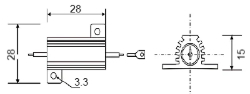 Aluminum resistor 39R 5% 25W