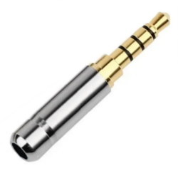 Plug to cable HM-554L 4-pin 3.5mm Silver, type B