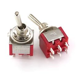 Тумблер MTS-203 Red ON-OFF-ON 6Pin